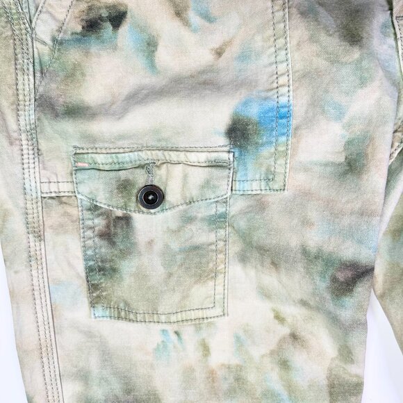 by Anthropologie Size 25 The Wanderer Pants Green Blue Mottled - Picture 6 of 10